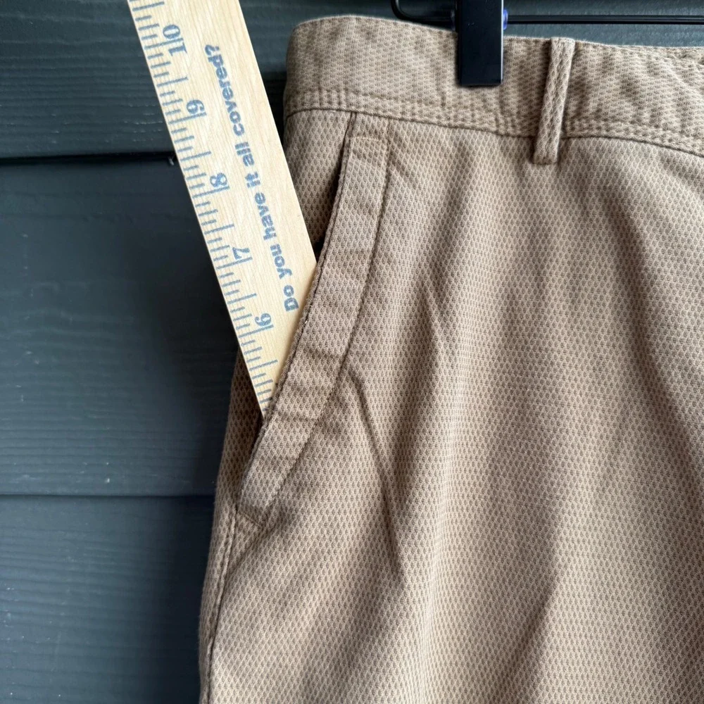 Massimo Dutti Casual Fit Textured Cotton Blend Chino Pants Tan 32x30 - Picture 13 of 15